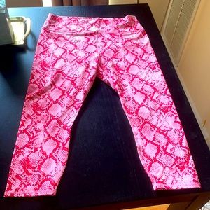 Fabletics red snake skin leggings